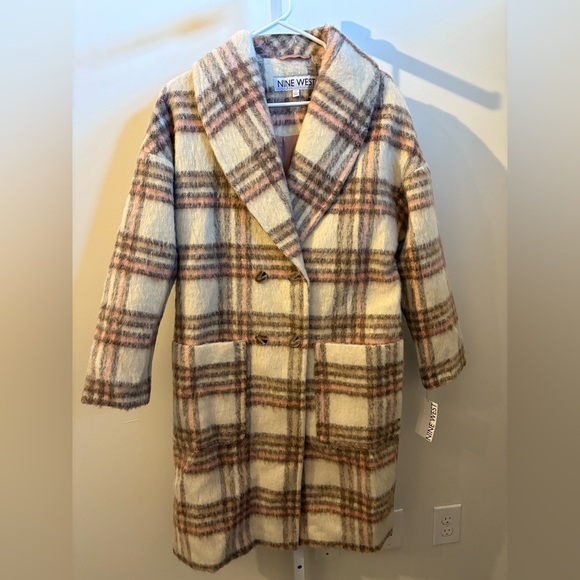 Nine West Modern Shawl Collar Double Breasted Coat - Picture 3 of 7